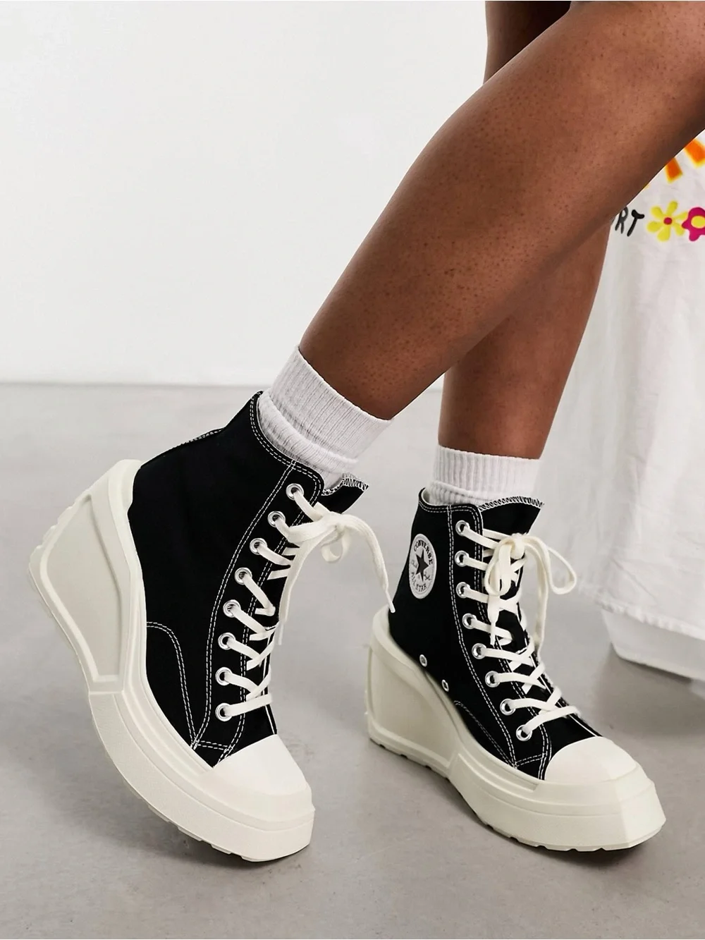 Converse Chuck 70 De Luxe Wedge Sneakers Womens Size 10.5 Black Canvas Platform